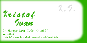 kristof ivan business card